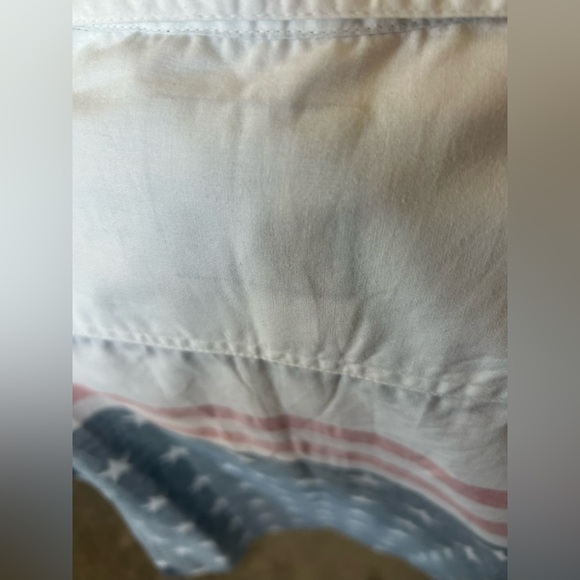 Free Planet  Mens White Button Front Shirt American Flag - Picture 15 of 15